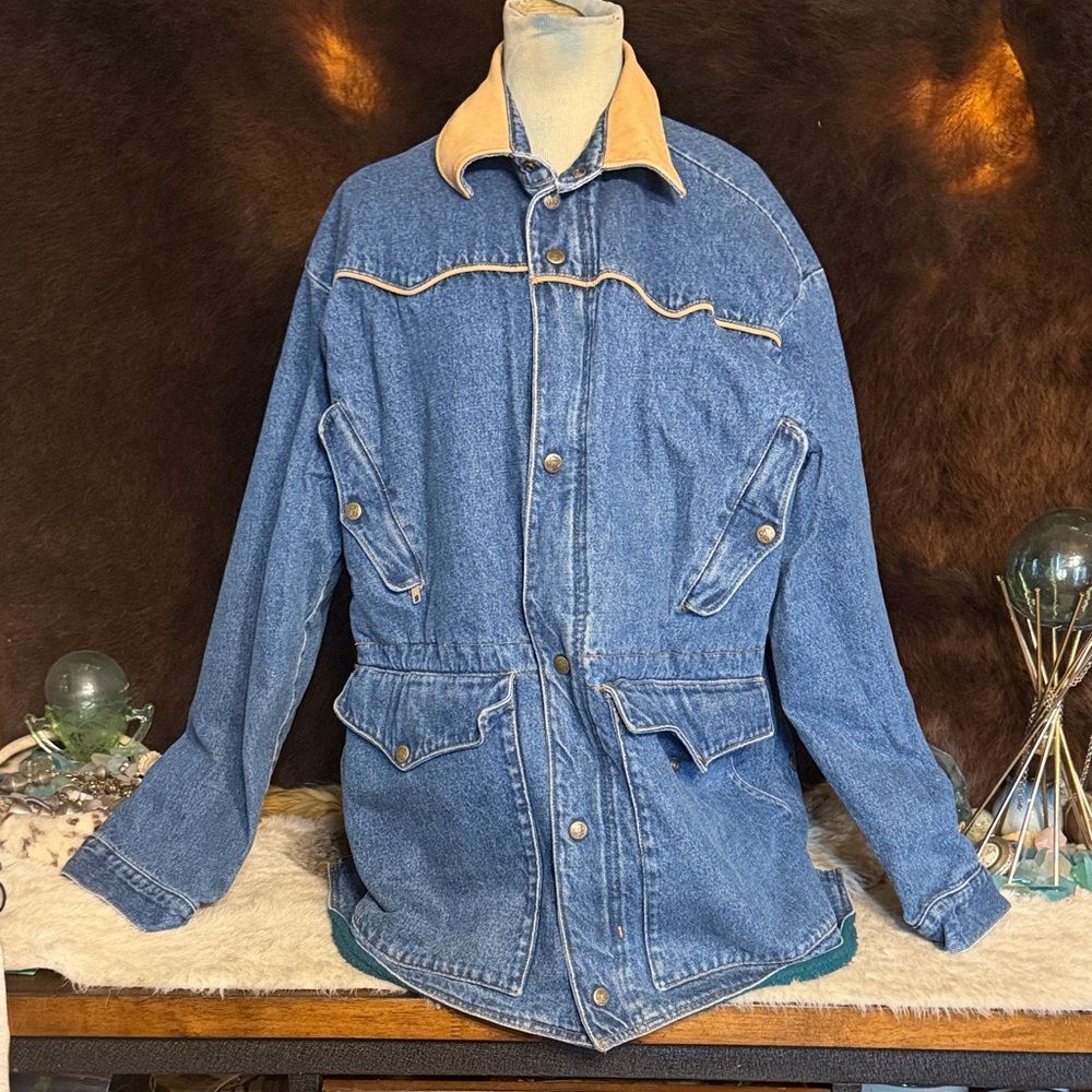Denim Jacket with Tan Collar M (3348)